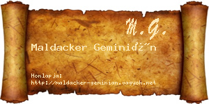 Maldacker Geminián névjegykártya